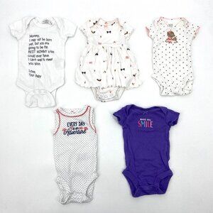 NEWBORN Set of 5 Baby Girl Onesies Random Brands